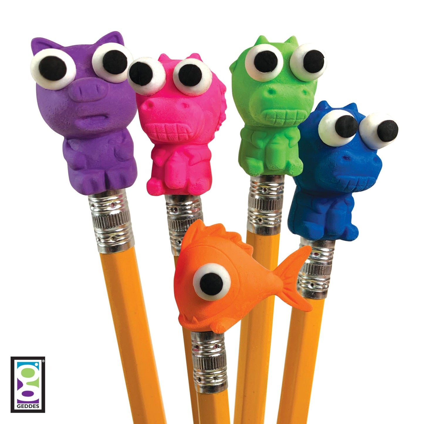 Raymond Geddes Animal Pencil Top Erasers for Kids (Pack of 50)