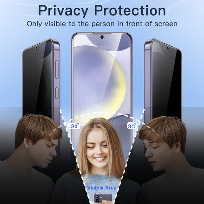 JETech Privacy Screen Protector for Samsung Galaxy S23 5G 6.1-Inch with Camera Lens Protector, Anti-Spy Tempered Glass Film, Fingerprint ID Compatible, 2-Pack Each