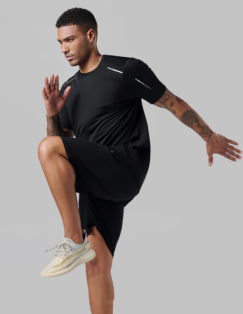 5 Pack Men’s Active Quick Dry Crew Neck T Shirts | Athletic Running Gym Workout Short Sleeve Tee Tops Bulk (Set 17, Medium)