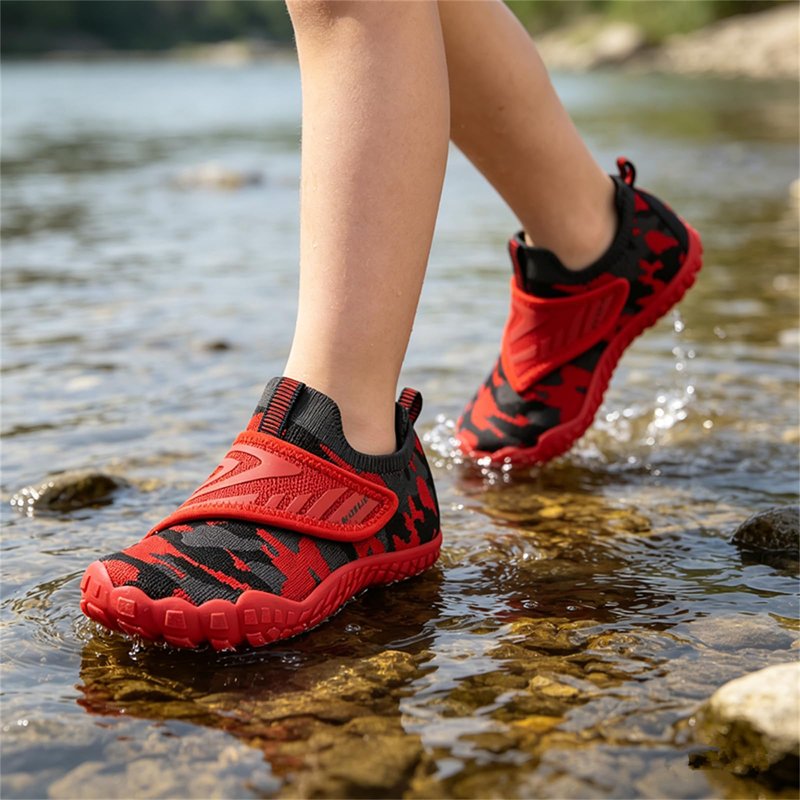 KUBUA Water Shoes for Kids Boys Girls Beach Swim Pool Multifunctional Aqua Shoes Quick Dry Lightweight Toddler Little Big Kid Red 8 Toddler