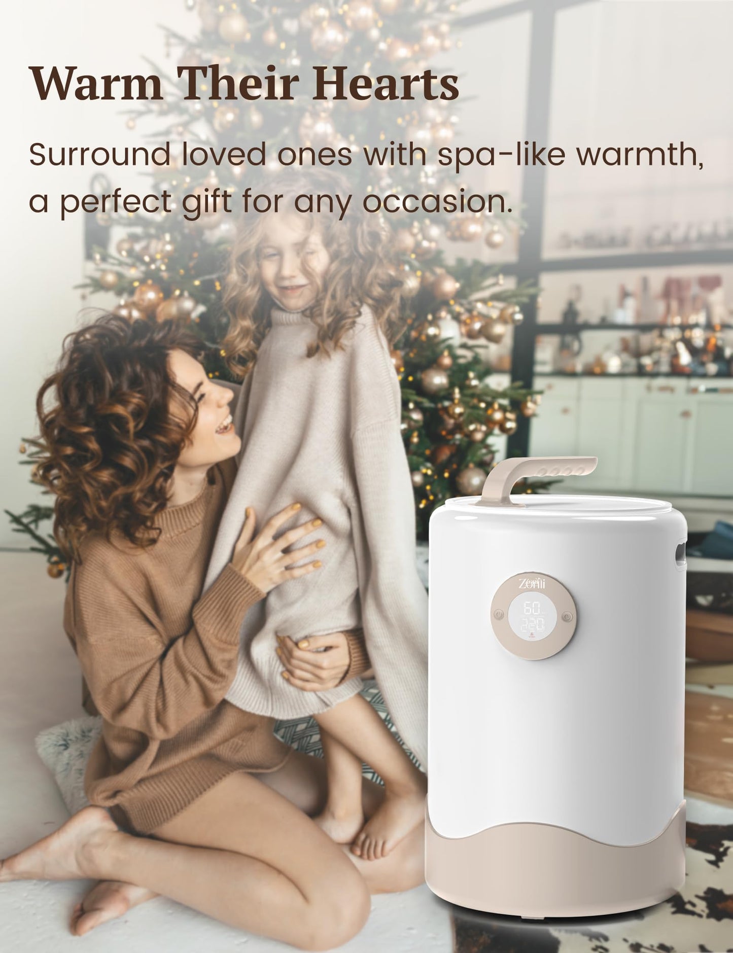 ZonLi Towel Warmer, Large Towel Warmers for Bathroom, Luxury Heated Towel Warmer Bucket, with Auto Shut-Off, Adjustable Timer, Scented Discs, Fits 2 Oversized Towels, Blankets, Bathrobes