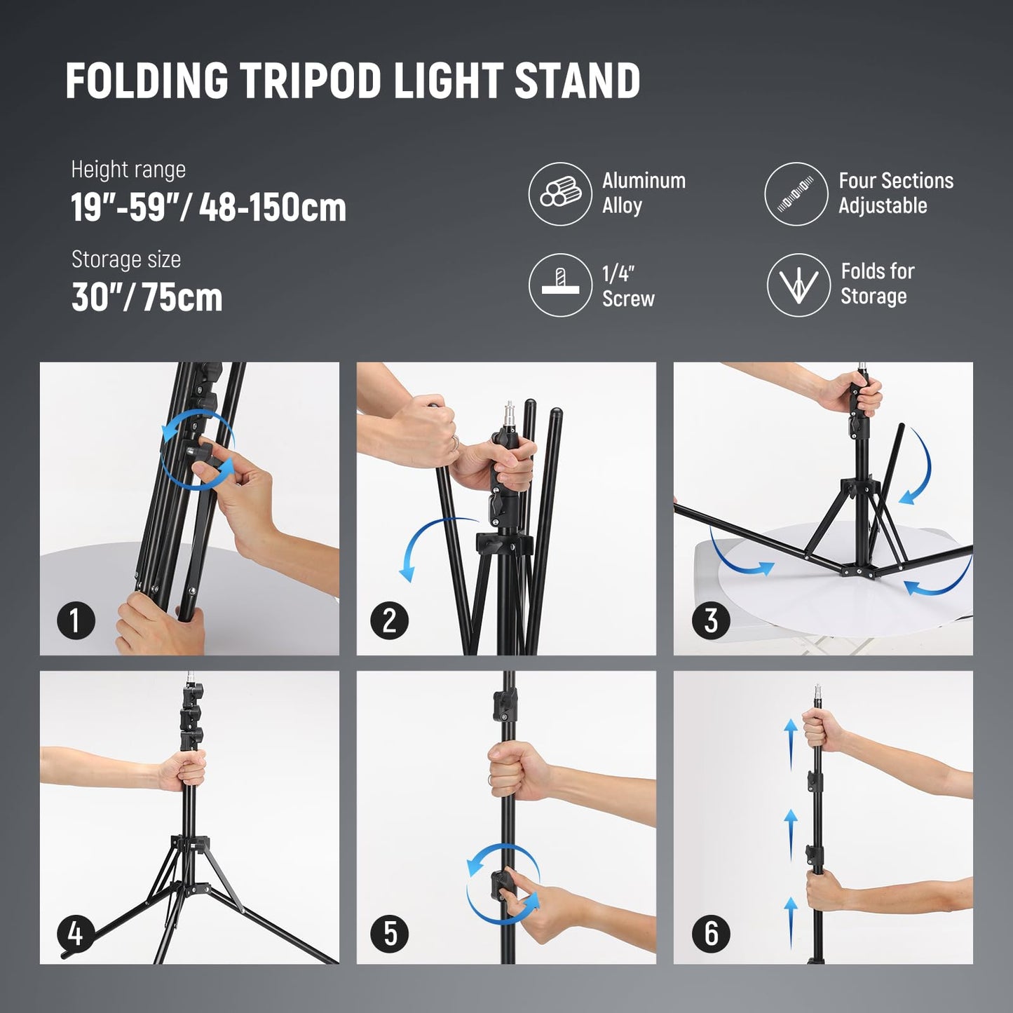 NEEWER Ring Light Kit: 18"/45cm Outer 55W 5600K Dimmable LED Ring Light, Light Stand, Carrying Bag for Camera, Smartphone, YouTube, TikTok, Self Portrait Shooting, Black