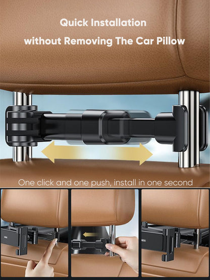 Car Tablet Holder, Headrest Tablet Mount Headrest Stand Cradle Compatible with IPad Pro Air Mini, Galaxy Tabs, Other 4.7-12.9" Cell Phones and Tablets, Red