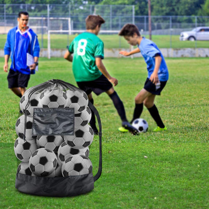 BROTOU Thickened Extra Large Sports Ball Bag Mesh Socce Ball Bag Heavy Duty Drawstring Bags Team Work for Holding Basketball, Volleyball, Baseball, Swimming Gear with Shoulder Strap