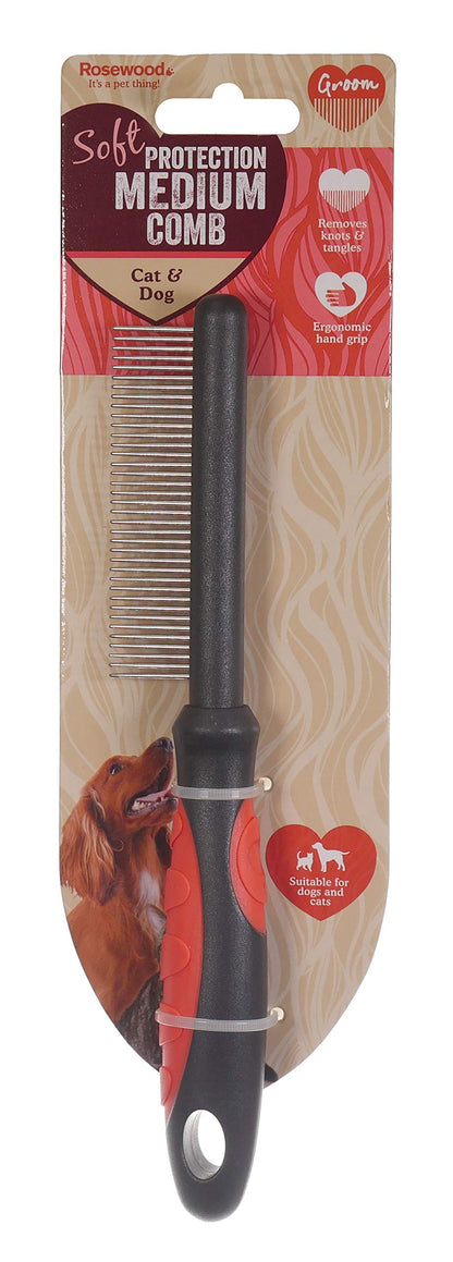 Rosewood Soft Protection Medium Comb for Dogs & Cats