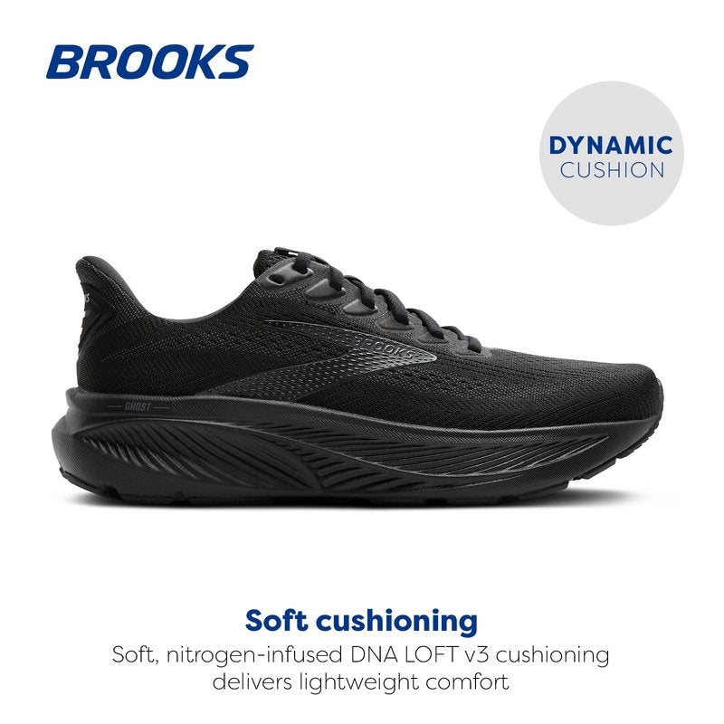 Brooks Men’s Ghost 17 Neutral Running Shoe - Black/Black/Ebony - 9 X-Wide