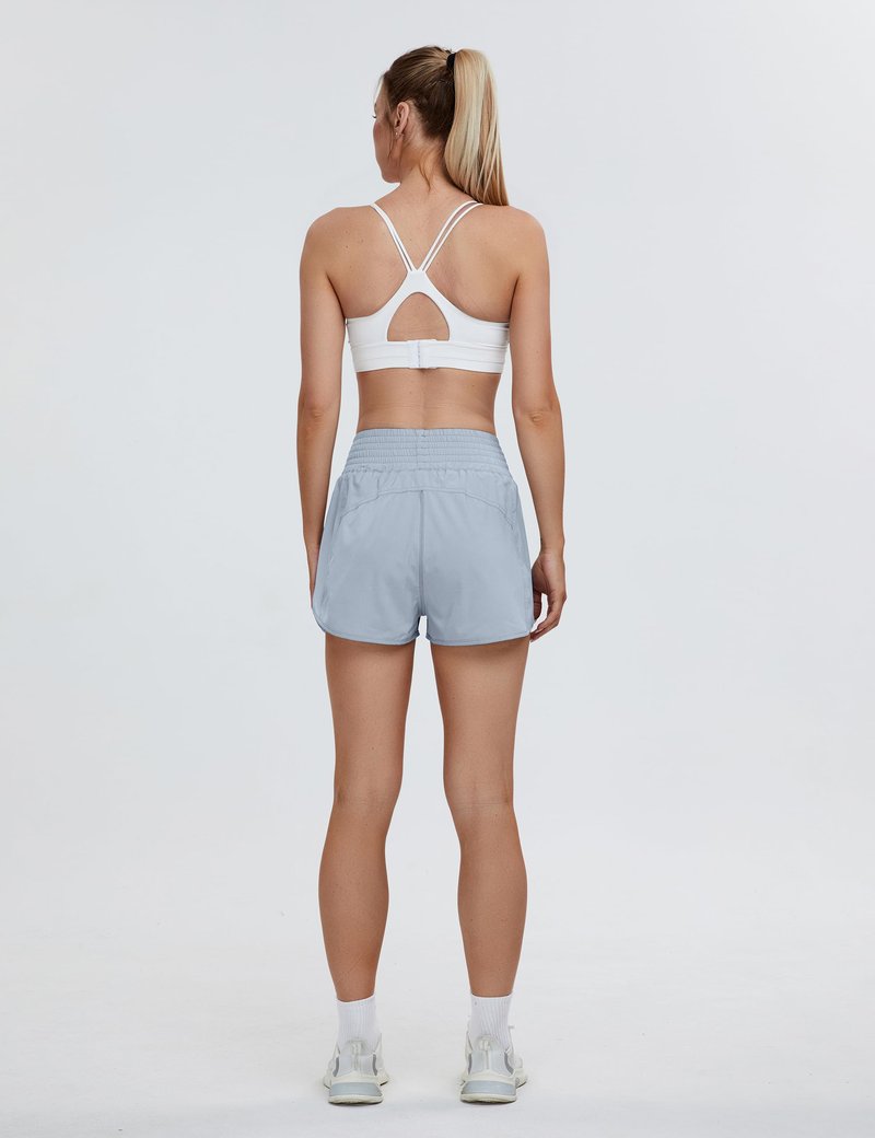BMJL Women's High Waisted Athletic Shorts Pocket Workout Shorts Gym Sporty Running Shorts(S,Light grey371)