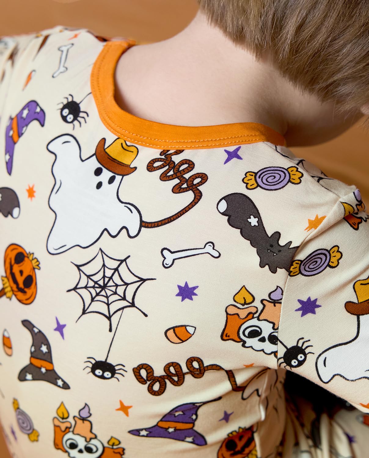 Bamboo Viscose Toddler Halloween Pajamas Boys Girls Kids Baby 2pcs Long-Sleeve Pyjamas Set 4-5T Snug fit Sleepwear Pjs