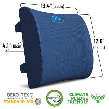Everlasting Comfort Lumbar Support Pillow for Office Chair - Memory Foam Back Cushion for Chair, Car, Couch - Lumbar Pillow Promotes Better Posture, Back Pain Relief - Ideal for Gaming and Desk Chairs