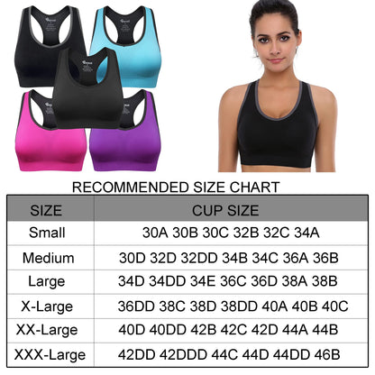 BAOMOSI Women's Seamless Racerback Sports Bra High Impact Support Yoga Gym Workout Fitness Dark Gray XL