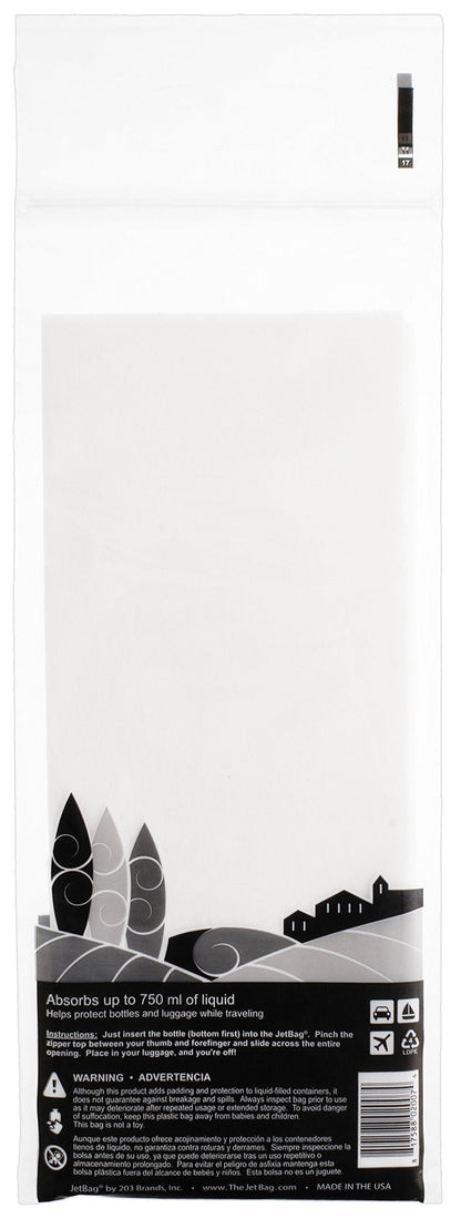 Jet Bag - Protective, Absorbent, Reusable Wine Bags for Travel (Set of 3) Made in the USA - Clear Back allows for Custom Insert