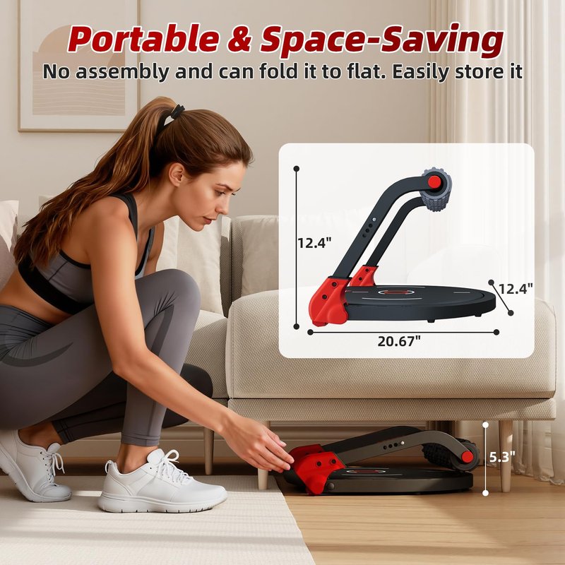 Mdeam Ab Machine, Upgraded Sit Up Machine with Flat Backrest Multi-functional Sit Up Exercise Equipment for Home Gym with Angle Locking Accessory/4-Level Resistance/Massage Roller/330LBS Steel Frame