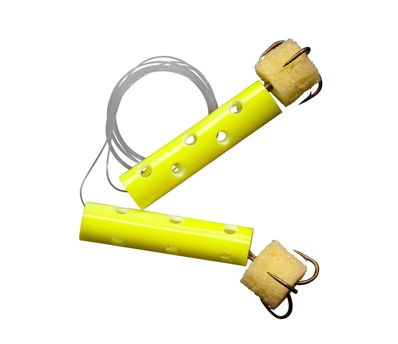 Rod-N-Bobbs Tackle Beacon Catfish Yellow Sticky Worm with #4 Treble Hook (2 Pack)