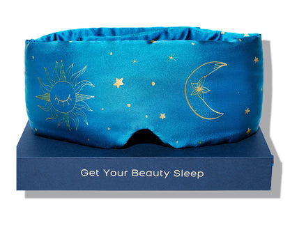 Silk Sleep Mask for Women Men, Mulberry Silk Eye Sleeping Mask & Blindfold with Adjustable Velcro Strap, Blackout Eye Cover for Sleep Travel Yoga Nap, Large Size, Black
