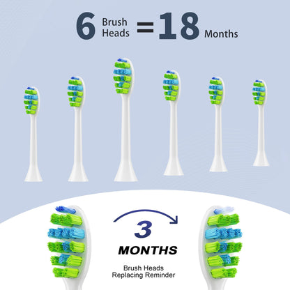 7AM2M Sonic Electric Toothbrush for Adults and Kids, One Charge for 90 Days, with 6 Brush Heads, 5 Modes with 2 Minutes Build in Smart Timer, Roman Column Handle Design (Pink)