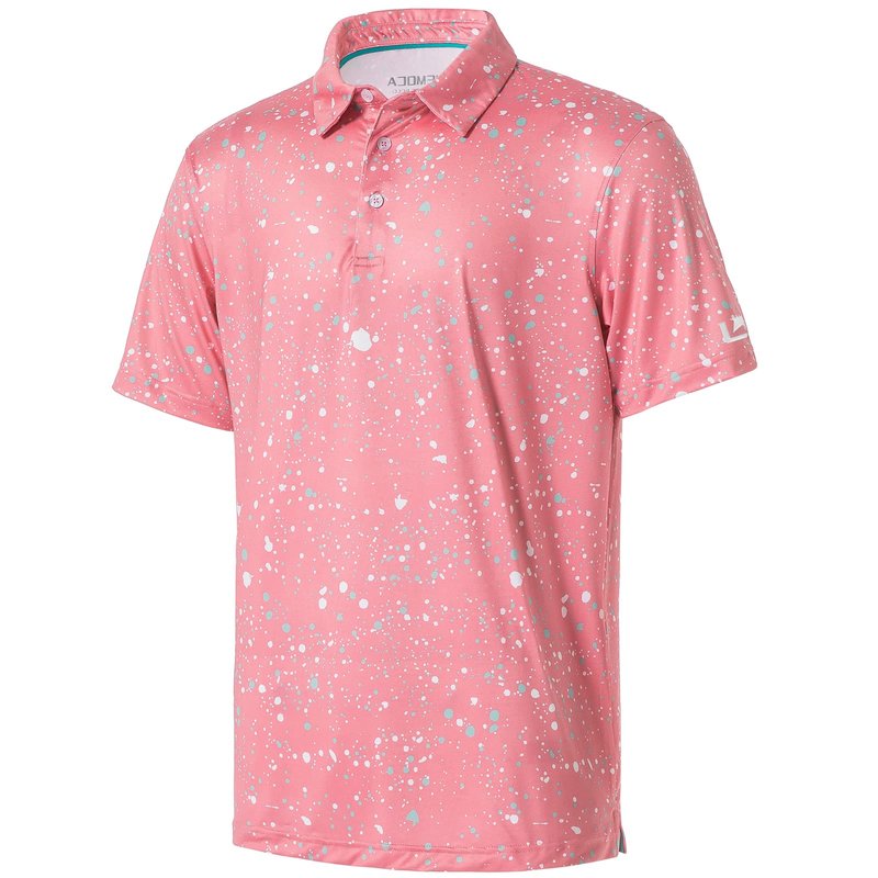 Ephemoca Men's Performance Dry Fit Golf Shirt, Quick-Dry Short Sleeve Polo, Moisture Wicking Red L