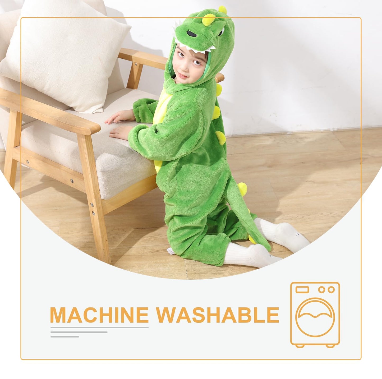 TONWHAR Kids' And Toddlers' Infant Tiger Dinosaur Animal Fancy Dress Costume Outfit Hooded Romper Jumpsuit (4T/Height:40"-43", Green Dinosaur)