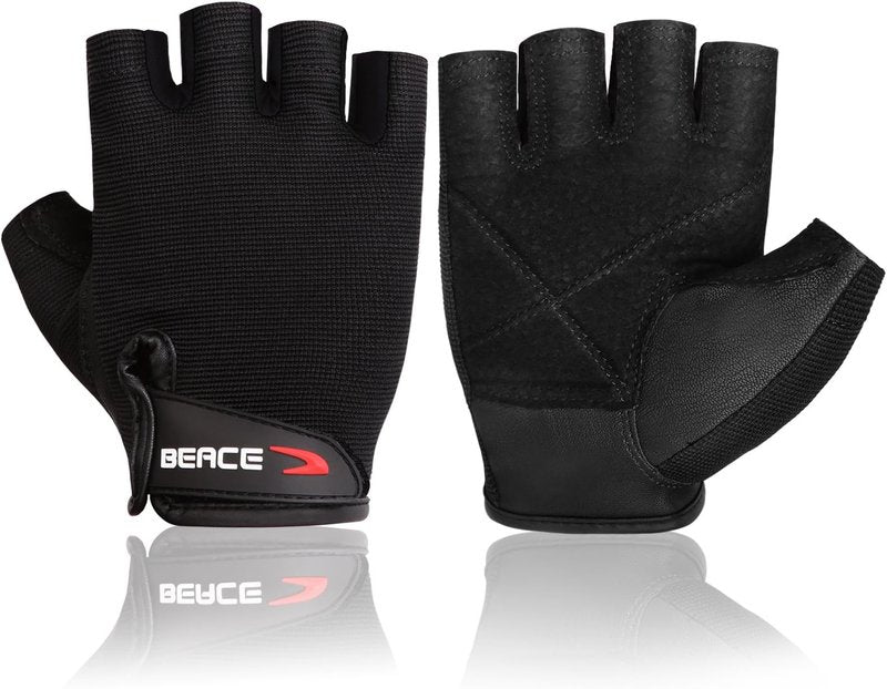 BEACE Weight Lifting Gym Gloves - Anti-Slip Leather Palm for Workout & Fitness | Unisex
