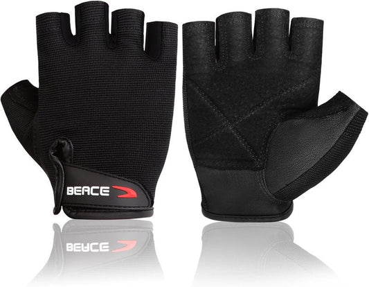 BEACE Weight Lifting Gym Gloves - Anti-Slip Leather Palm for Workout & Fitness | Unisex