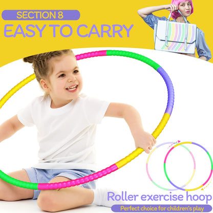 Vinsot 4 Pieces Toy Hoop Detachable Plastic Hoops Exercise Equipment Toy Adjustable Rings for Sports Playing Party Game Dance Pet Training