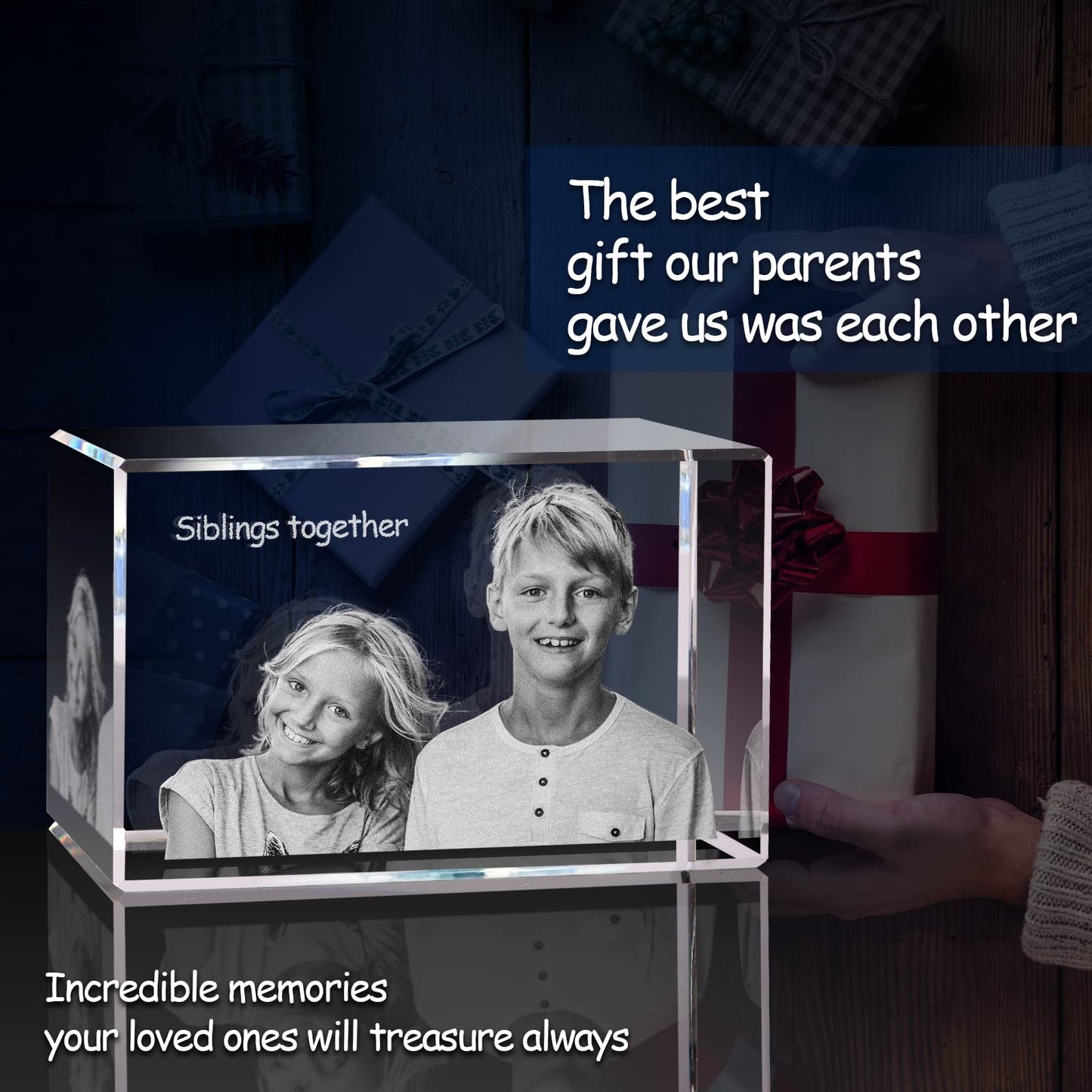 PD 3DPIXDANCE 3D Crystal Photo, Christmas Personalized Gift,Customized Gifts for Wife, Women, Him, Her, Dad and Mom. Custom Picture Gifts for Christmas, Father's Day, Birthday, Wedding, Anniversary, Memorial, Picture Gift for Pet Lovers.