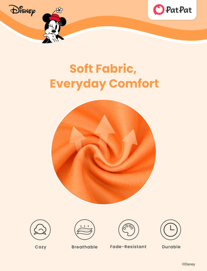 Disney Mickey Minnie Mouse Toddler Dress Girls A-Line Ruffle Long Sleeve Halloween Pumpkin Clothes Cute Kids Outfit Gift Party Costume Sizes 4-5T