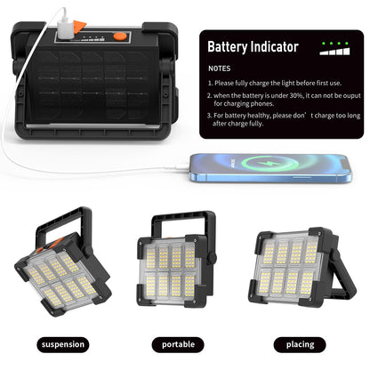 OHAYORI LED Rechargeable Work Light, Portable Floodlight with Power Bank, 4 Modes LED Rechargeable Spotlight, Waterproof Outdoor Emergency Security Light for Fishing, Hiking, Car Repairing
