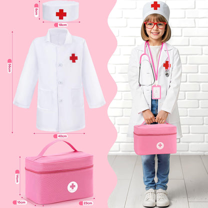 Ophy Doctors Set for Kids, 40-Piece Kids Doctors Sets for 3+ Year Old Boys and Girls Pretend Medical Playset with High simulation Stethoscope Educational Toys Dentist Toys Gifts for 3+ Toddler