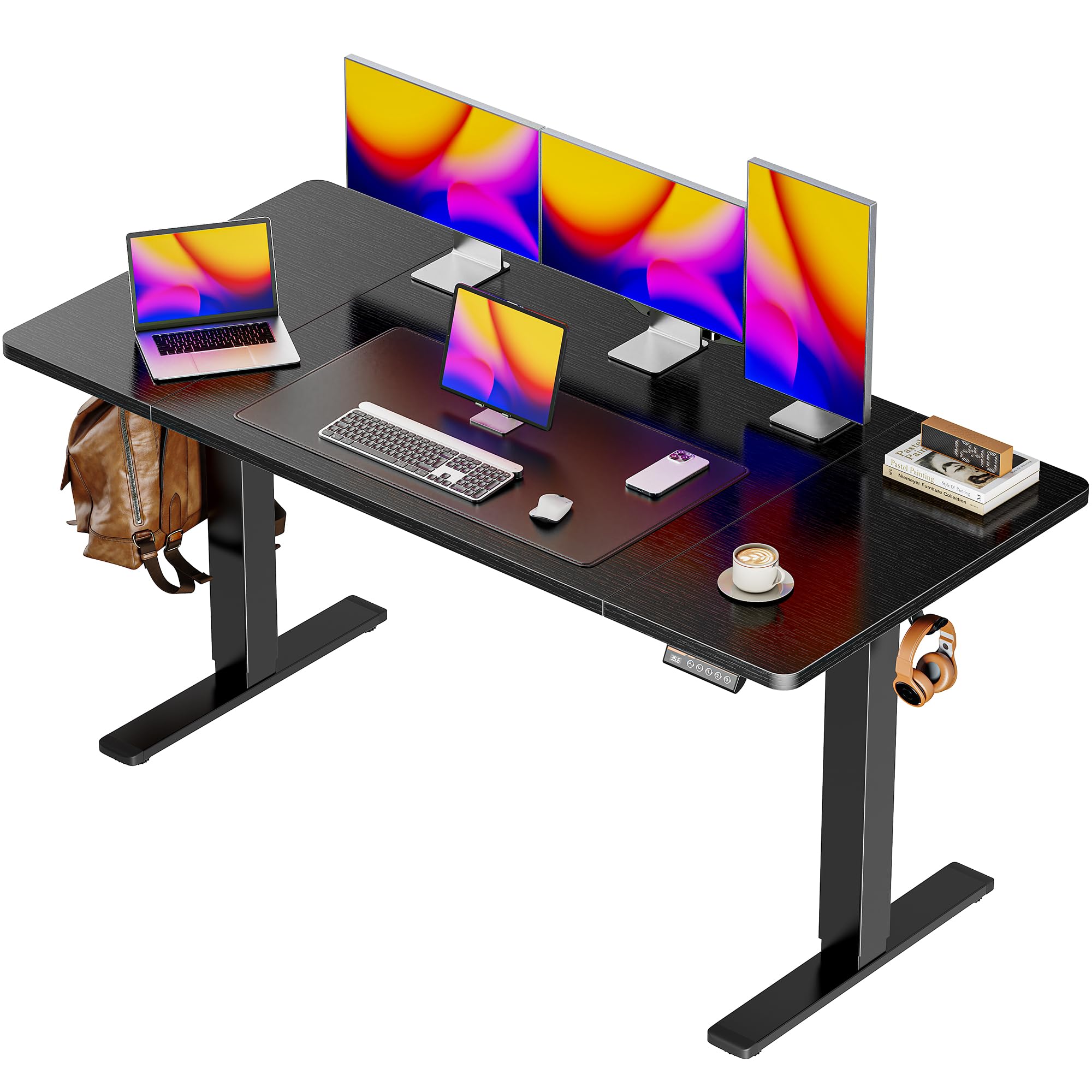 Huuger 55 x 28 Large Electric Standing Desk, Height Adjustable Compute ...