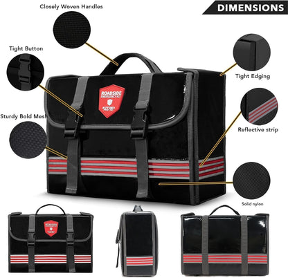 Car Emergency Kit (126 Piece)，Gift for Father Women Friend, Premium Roadside Assistance Essentials with Jumper Cables Tow Rope- Ideal Auto Road Safety Kit for Truck, RV