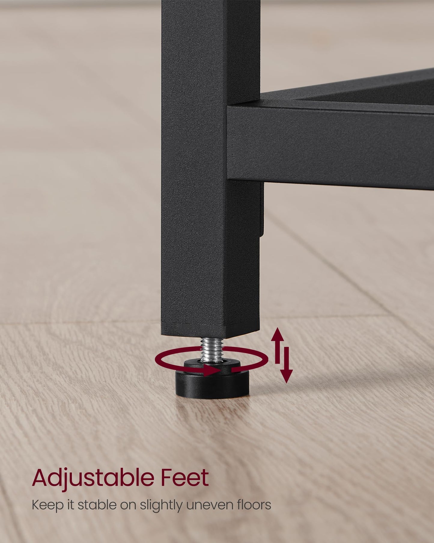 VASAGLE Computer Desk, Gaming Desk, Home Office Desk, for Small Spaces, 19.7 x 39.4 x 29.9 Inches, Industrial Style, Metal Frame, Black with Wood Grain ULWD041B56