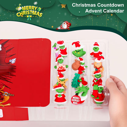 Christmas Advent Calendar 2025,Christmas Vacation Countdown Calendars,Christmas Tree Ornaments Stocking Stuffers Gifts with 24 pcs Collectible Doll Figures for Kids and Adults
