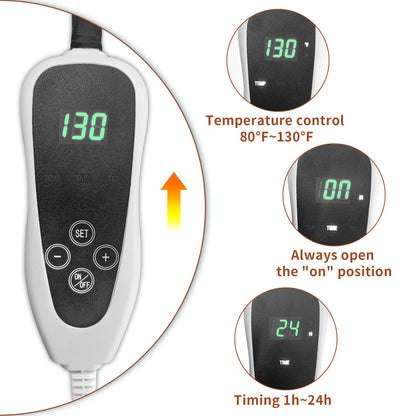 GOLOPET Large Dog Heating Pad 34x21in with Smart Thermostat Switch and Power Line Protection Tube,Obtained MET and UL Dual Certification,Waterproof Pet Heating pad, Suitable for Dogs of All Ages