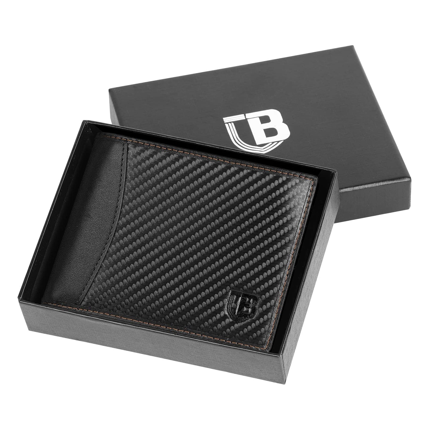 BIAL Mens Wallet,RFID Blocking Leather Bifold Wallet for Men,Slim Design with ID Window, Zip Coin Pocket, 9 Card Slots, Lightweight Card Wallet with Gift Box