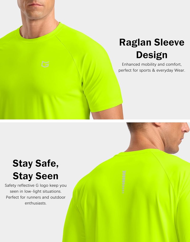 G Gradual Men's Athletic Workout T-Shirts - Moisture-Wicking Short Sleeve Performance Tee for Gym & Tennis