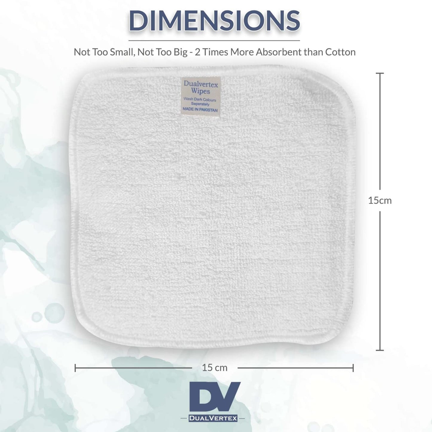 DualVertex 30 Bamboo Reusable Baby Wipes - Face Cloth - Makeup Remover Cloth from Natural Thread for Face & Hand with 2in1 Laundry Bag/Carrying Bag
