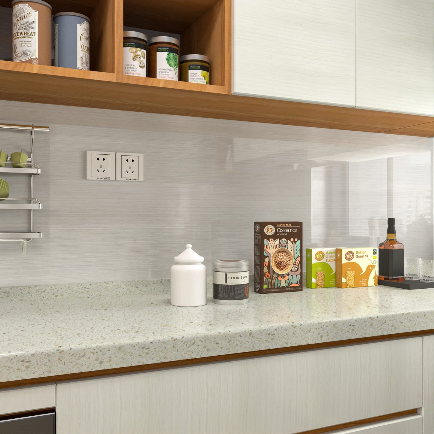 Cohoo Home Stainless Steel Contact Paper Peel and Stick Countertop Silver Stainless Steel Wallpaper for Kitchen Backsplash Self Adhesive Wallpaper Dishwasher Fridge Appliances Cover 17.7inW 197inL