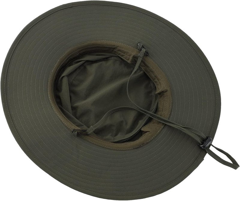 UPF50+ Men's Sun Hat - Wide Brim UV Protection Fishing Cap | Breathable Mesh Gardening Bucket Hat