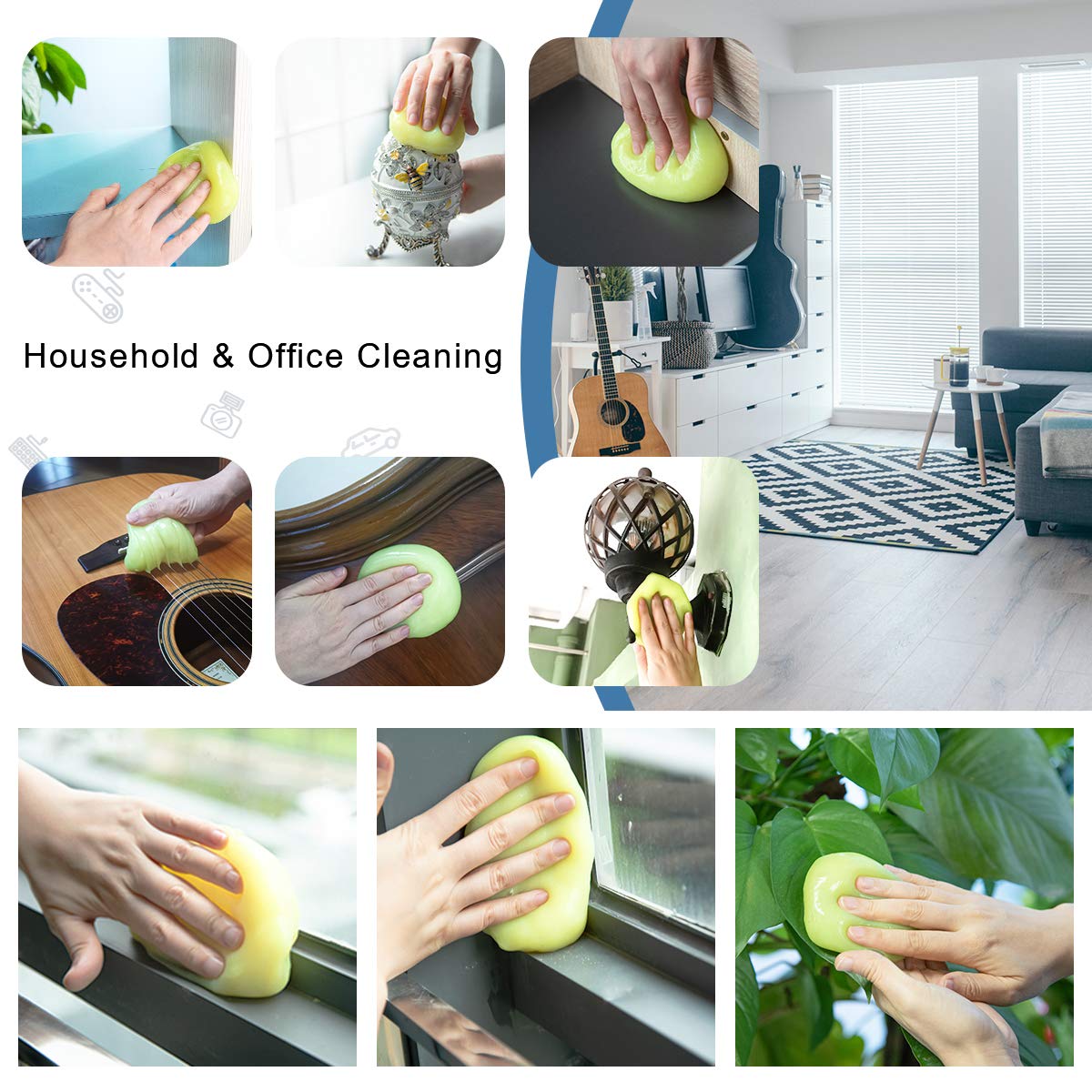 ASFSKY Car Cleaning Gel for Car Detailing Car Cleaning Putty for Interior Cleaner for Car Vents Car Cleaning Gel Pack 450g（5 Pack）