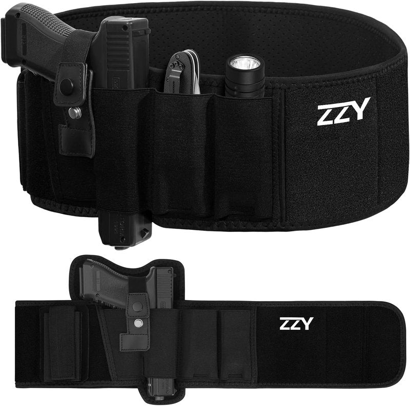 Belly Band Holster for Concealed Carry | Fits Glock, Sig P365, Taurus & More - Adjustable Size for Men & Women