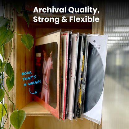 EVEO 25 Vinyl Record Sleeves Outer – Crystal Clear Outer Vinyl Sleeves LP Album Covers 12.75"x12.75" | Perfect Fit Protective 3 Mil Protection for Single & Double LPs - Archival Quality