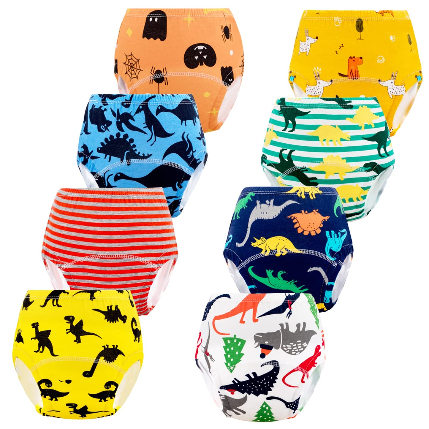 JackLoveBriefs Potty Training Pants for Toddlers Boys Cotton Potty Training Underwear 3-4 Years (8 Packs, M, Multicolor)