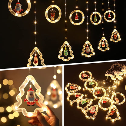 9.8 Ft 120 LED 3D Hanging Lights - Flashing Christmas Decorations for Indoor/Outdoor Use