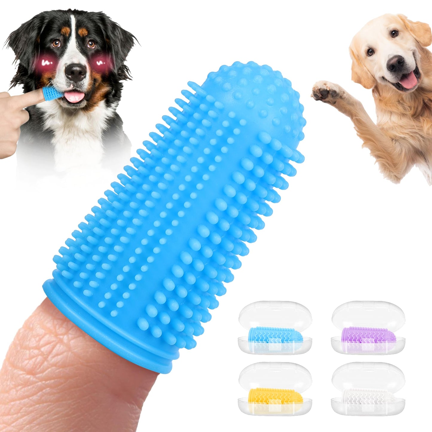 babove Dog Toothbrush,4-Pack Dog Tooth Brushing Kit,pet Toothbrush, Dog Finger Toothbrush for Dogs,Dog Teeth Cleaning,Combine with Dog Toothpaste for More Thorough Cleaning