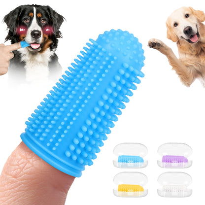 babove Dog Toothbrush,4-Pack Dog Tooth Brushing Kit,pet Toothbrush, Dog Finger Toothbrush for Dogs,Dog Teeth Cleaning,Combine with Dog Toothpaste for More Thorough Cleaning