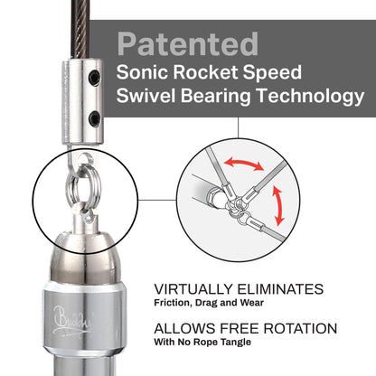 Buddy Lee Aero Speed Jump Rope 2.0 Upgraded Version with Sonic Rocket Speed Swivel Bearing | Tangle-Free & Adjustable Jump Rope for Men & Women - For Fitness, Double-Unders, and Cross-Training