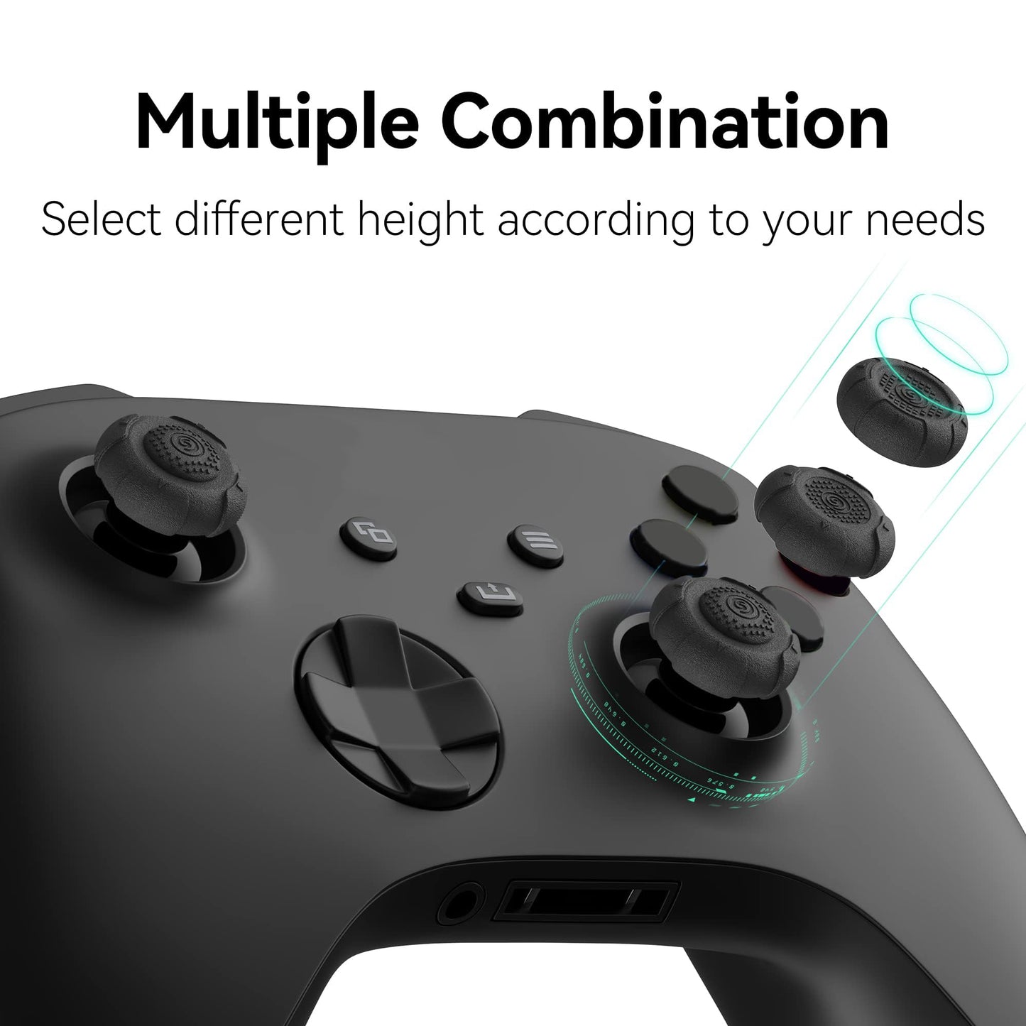 GeekShare Thumb Grip Caps for Xbox One Controller,Silicone Joystick Cover Solid Color Thumbsticks Cover Set Compatible with Xbox Series X,3 Pairs / 6 Pcs (Black)