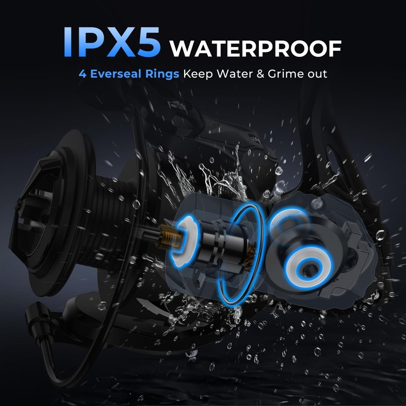 KastKing Spartacus II Plus Spinning Reel – IPX5 Waterproof Freshwater/Saltwater Fishing Reel, 22LB Drag, 5.2:1 Gear Ratio, 7+1 Stainless Steel Bearings, Instant Anti-Reverse, Anodized Aluminum Spool
