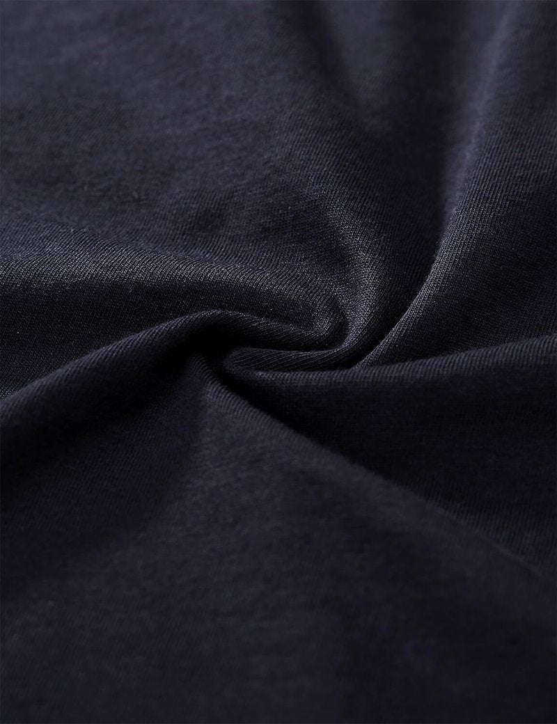 CRZ YOGA Pima Cotton Relaxed Crop T-Shirts for Women - Workout Athletic Gym Casual Short Sleeve Shirts Loose Crewneck Tops Navy Small
