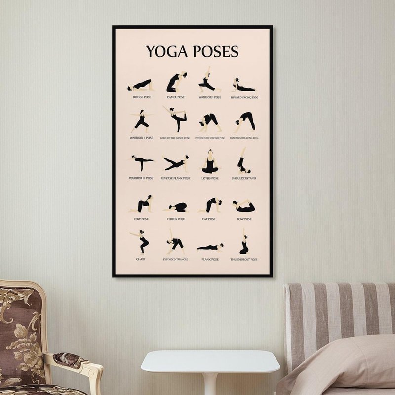 CYPGTBCK Yoga Poster for Beginners Home Gym Workout Poster Decorative Painting Canvas Wall Art Living Room Posters Bedroom Painting 12x18inch(30x45cm)